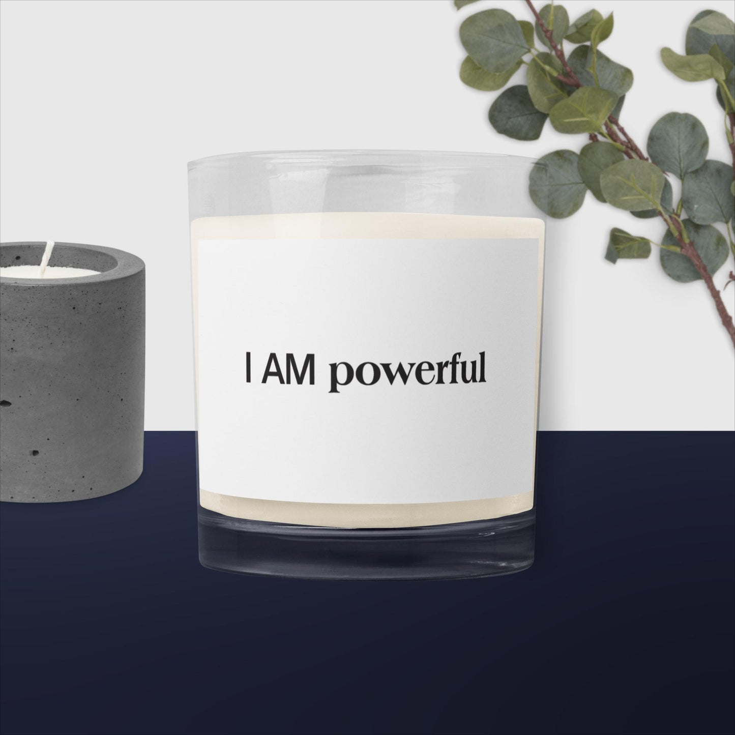 Glass jar soy wax candle